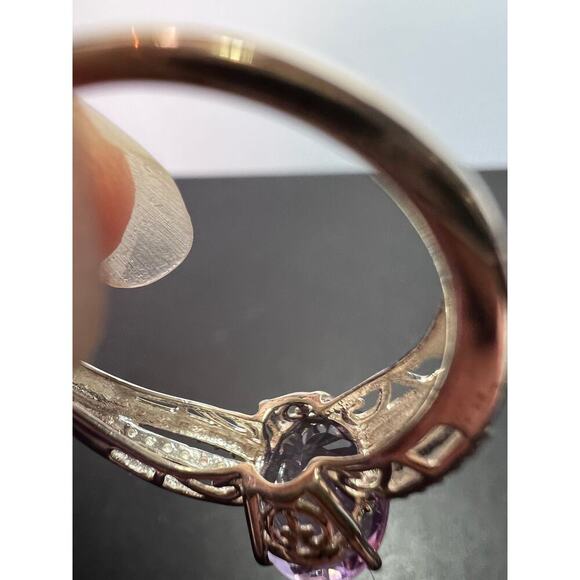 Amethyst sterling silver solitaire ring size 9 - Picture 4 of 9